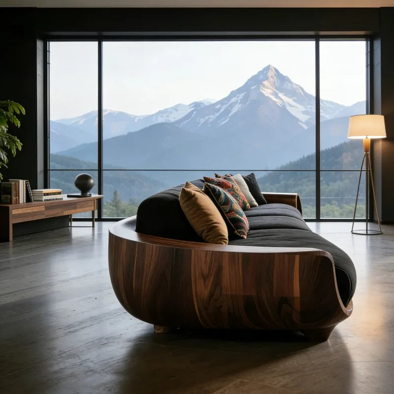 Lounge Style Solid Wood Living Room Sofas