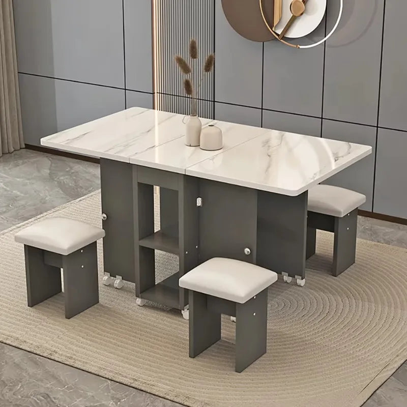 Italian Folding Dining Table 4 Stools