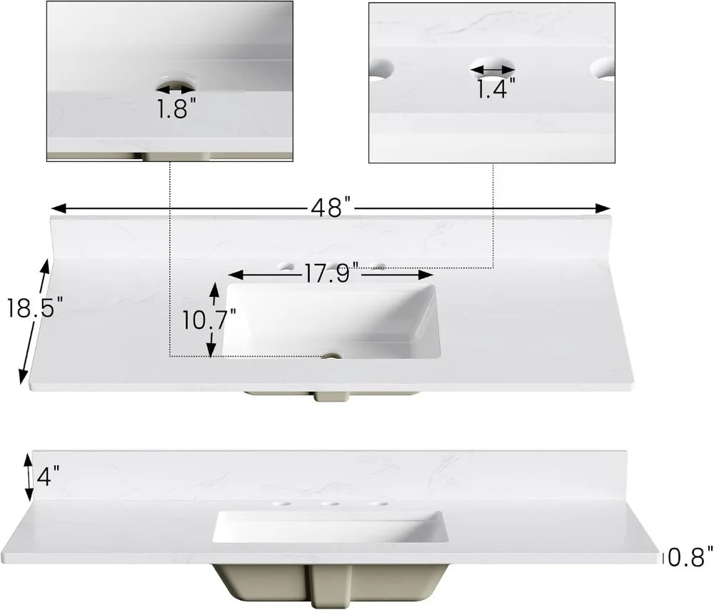 48" Bathroom Vanity with Sink, Freestanding Storage Cabinet
