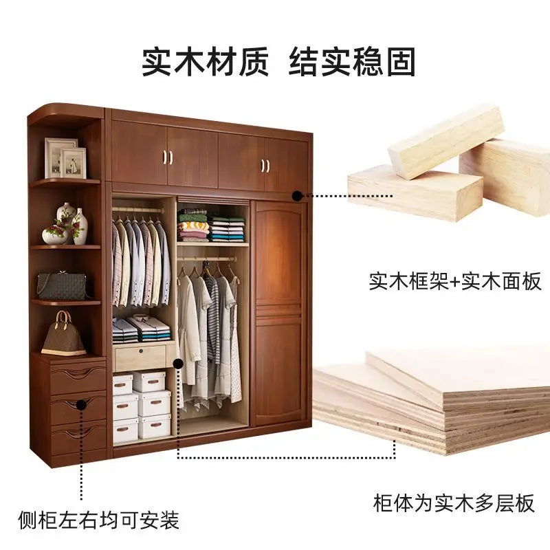 Wardrobe Solid wood sliding door