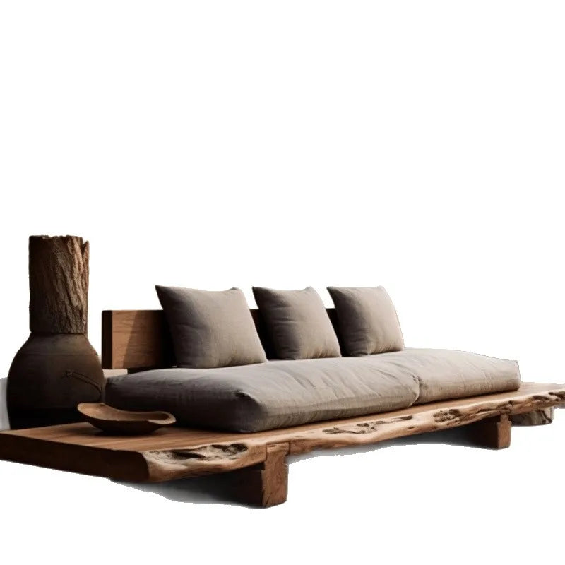 Natural Edge Log Japanese-Style Sofa