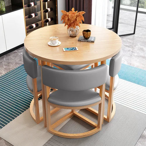 Round Kitchen Dining Table Set with four Chairs