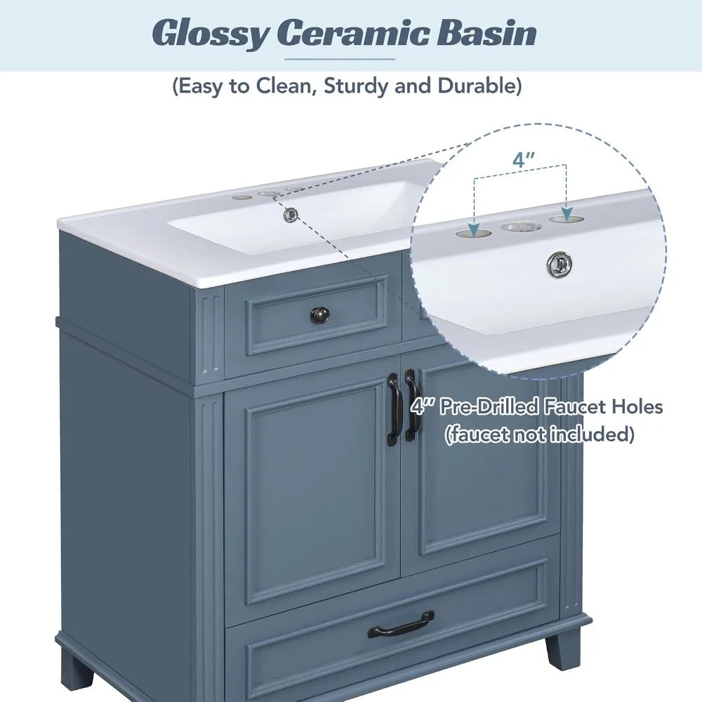 30 Inch Bathroom Vanity with Sink,