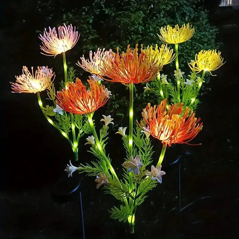 2PC Solar Bian Flower LED Garden Lights,Outdoor Waterproof Lawn Lamp,Landscape Lighting For Yard,Walkway,Path,Party,Christmas