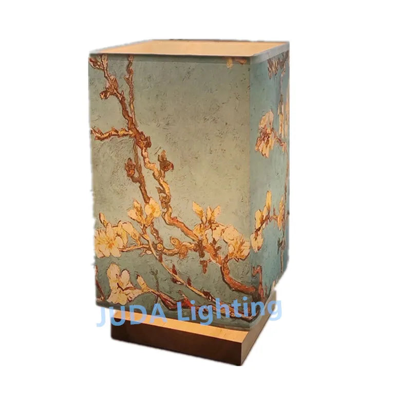 Wood Base Japanese Table Lamps