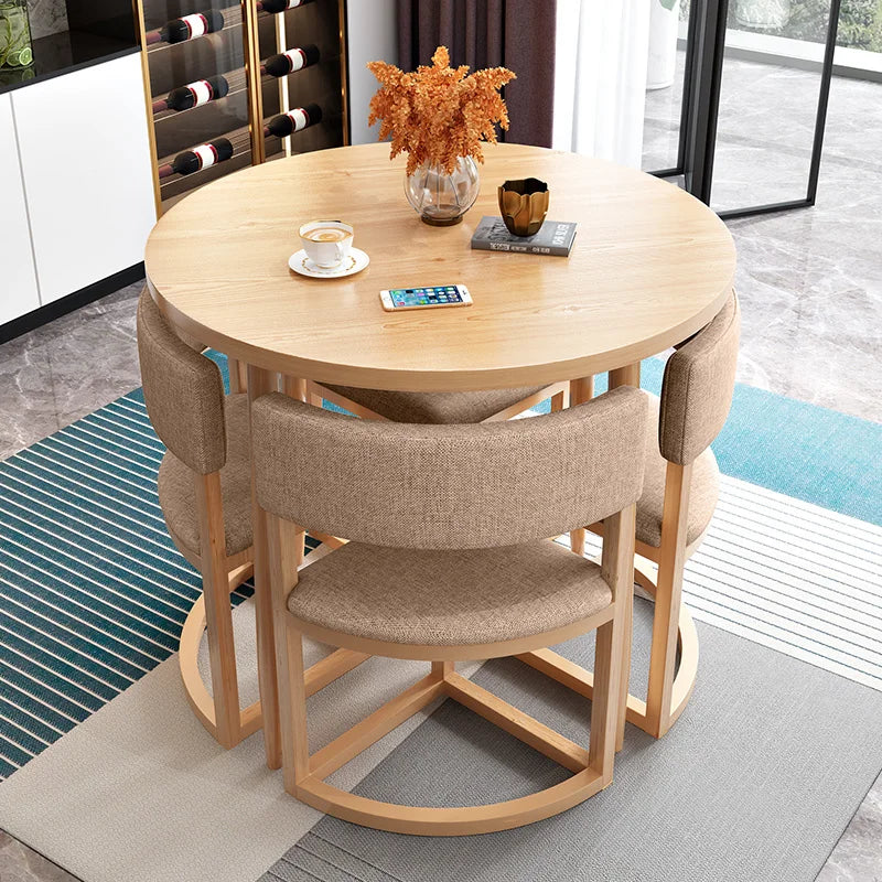 Round Kitchen Dining Table Set with four Chairs
