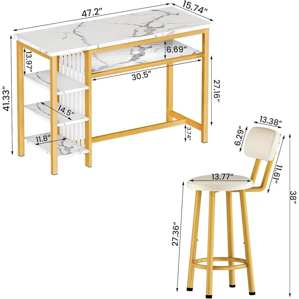 3-Piece Bar Table and Chairs Set