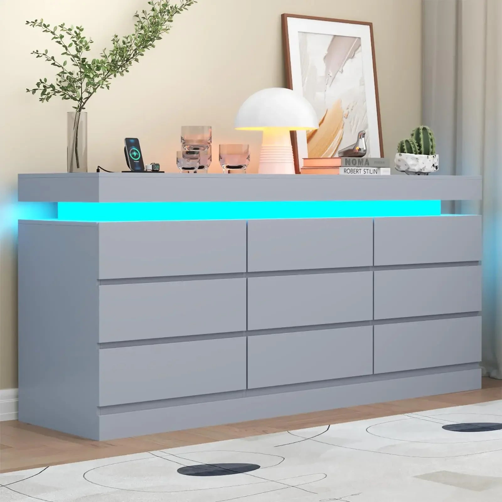 9 Drawer Dresser with Power Outlet