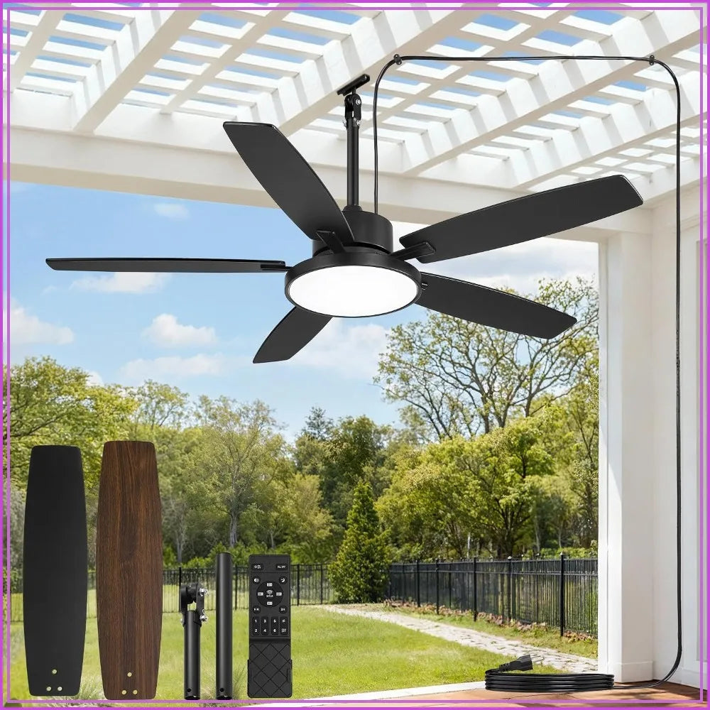 52'' Outdoor Ceiling Fan with Light and Remote