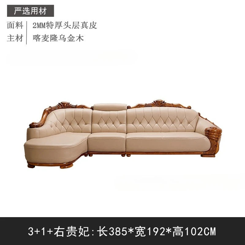 European leather sofa corner combination