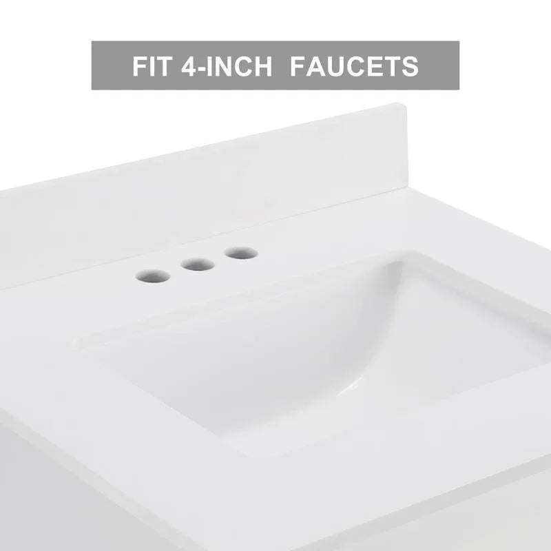 24" Bathroom Vanity with Farmhouse Undermount Bathroom Sink with Sliding Barn Doors