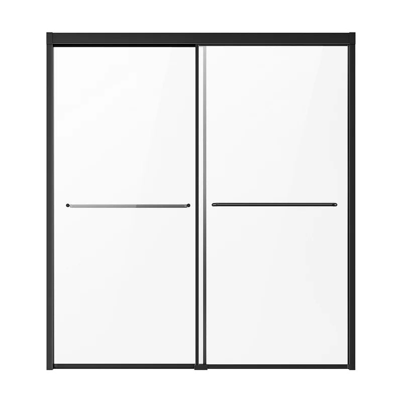 Black Semi-Frameless Bypass Shower Door 50-60 in W x 60 in H