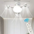 Drone Shaped E27 Fan Light with Remote Control 3 Color Dimming Light for Home Living Room Bedroom Silent Ceiling Fan Light