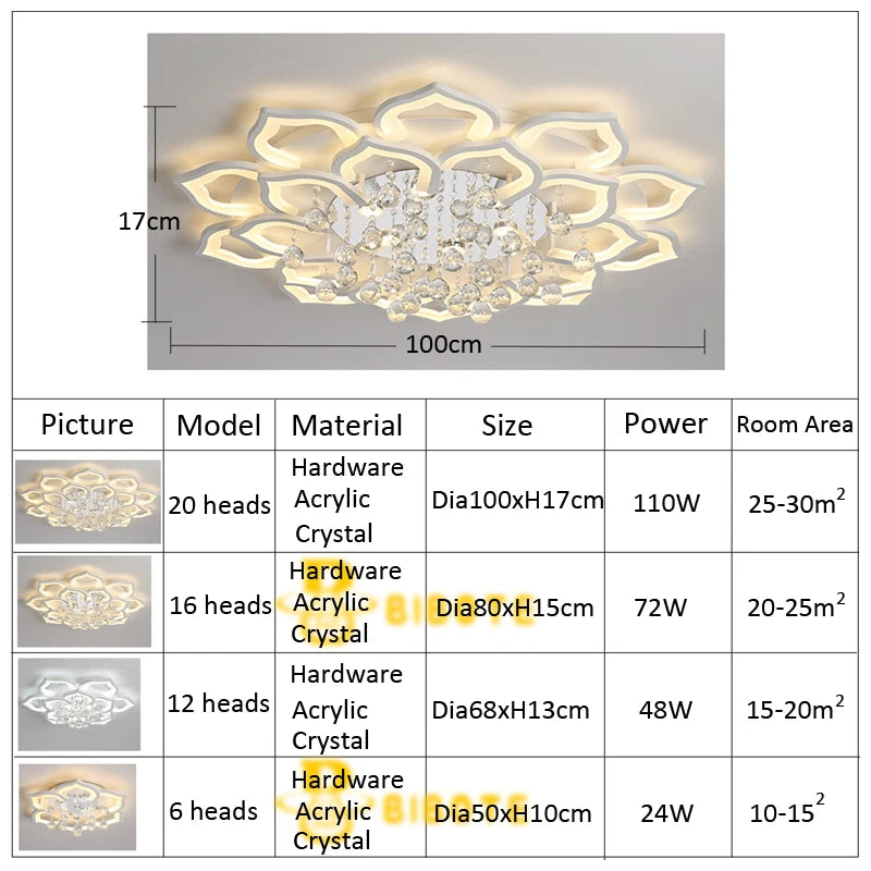 Modern Crystal Ceiling Chandelier LED Lights