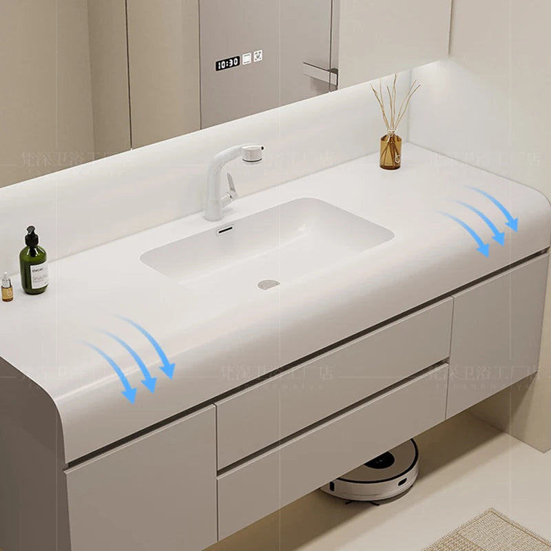 Luxury Cabinet White Rock Integrated Washbasin