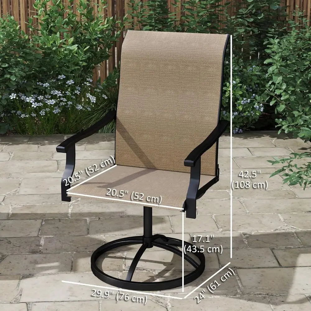 Outdoor Patio Swivel Chairs Set