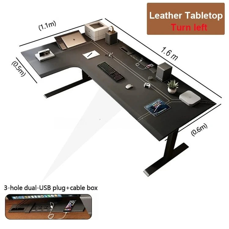 Seven-shaped Large Boss Office Desk Electric Adjustable Height