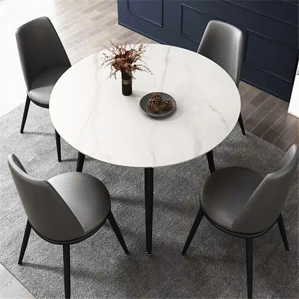 Modern Round Kitchen Dining Table Marble Top