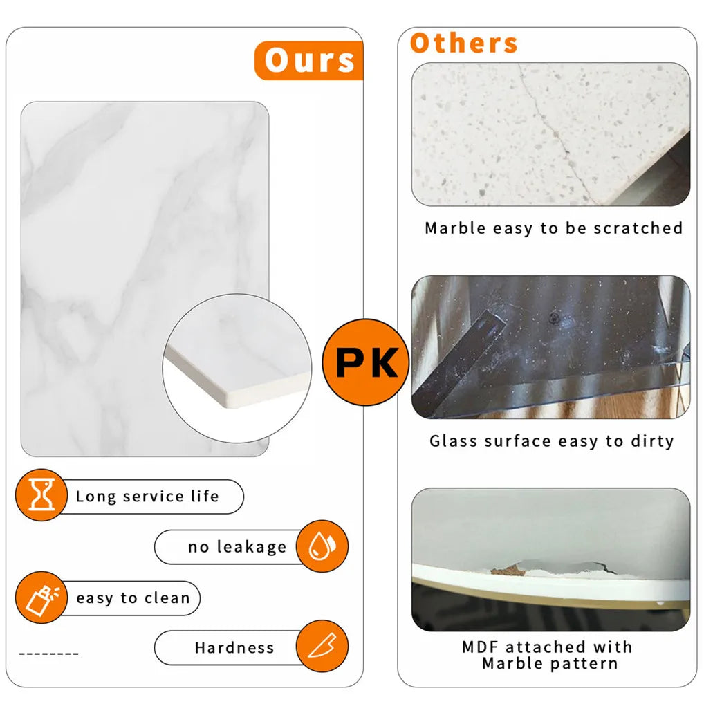 Modern Round Kitchen Dining Table Marble Top