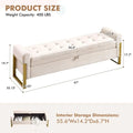 Storage Bench for Bedroom, King Size End of Bed Bench