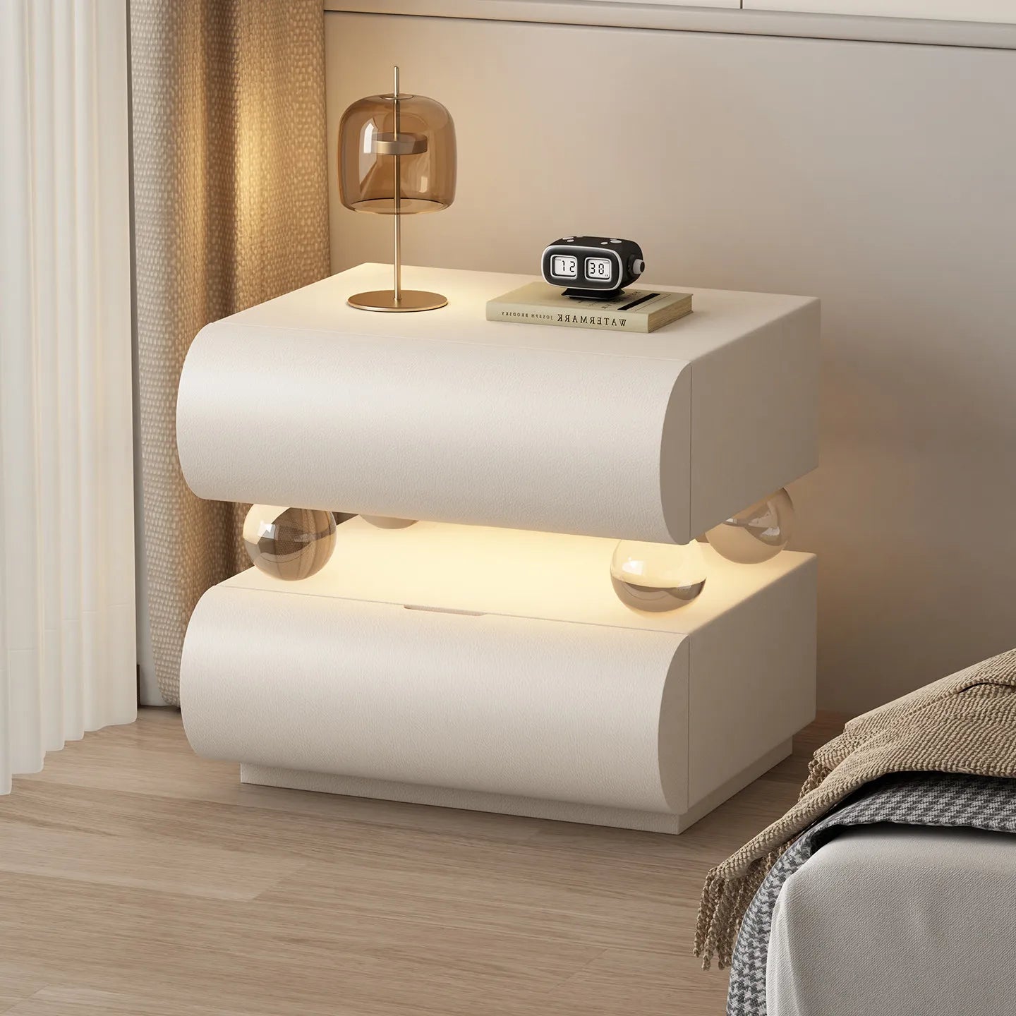 Trendy Small Simple Corner Bedside Table