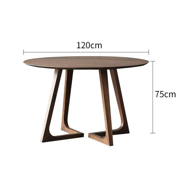 Japanese style round solid wood  dining table