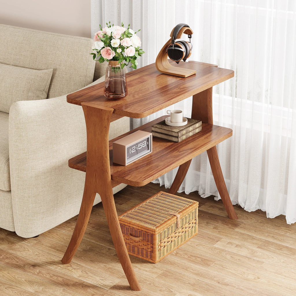 Tribesigns Walnut Side Table for Living Room