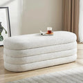 Fabric Upholstered End of Bed Storage Ottoman Bench