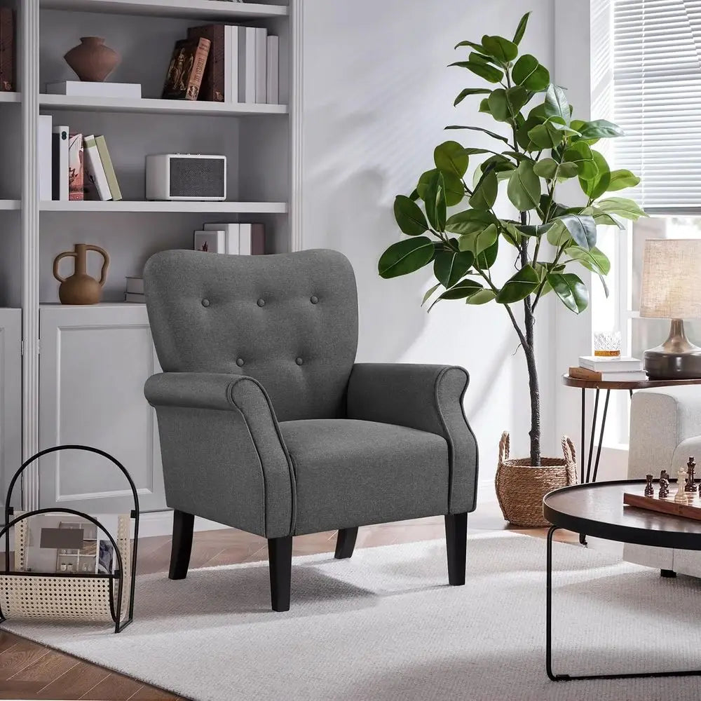 Century Accent Chair with Sturdy Wood Legs