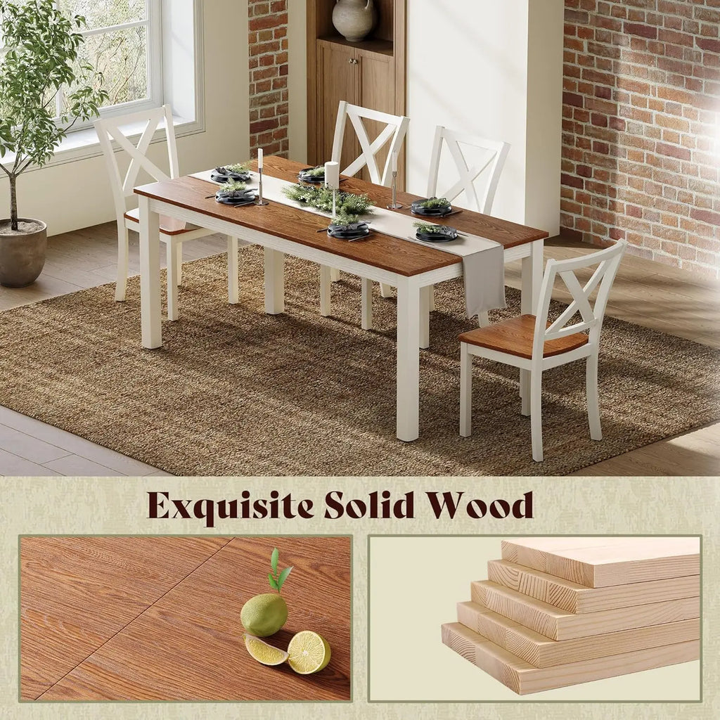 6-Piece Farmhouse Dining Table Set