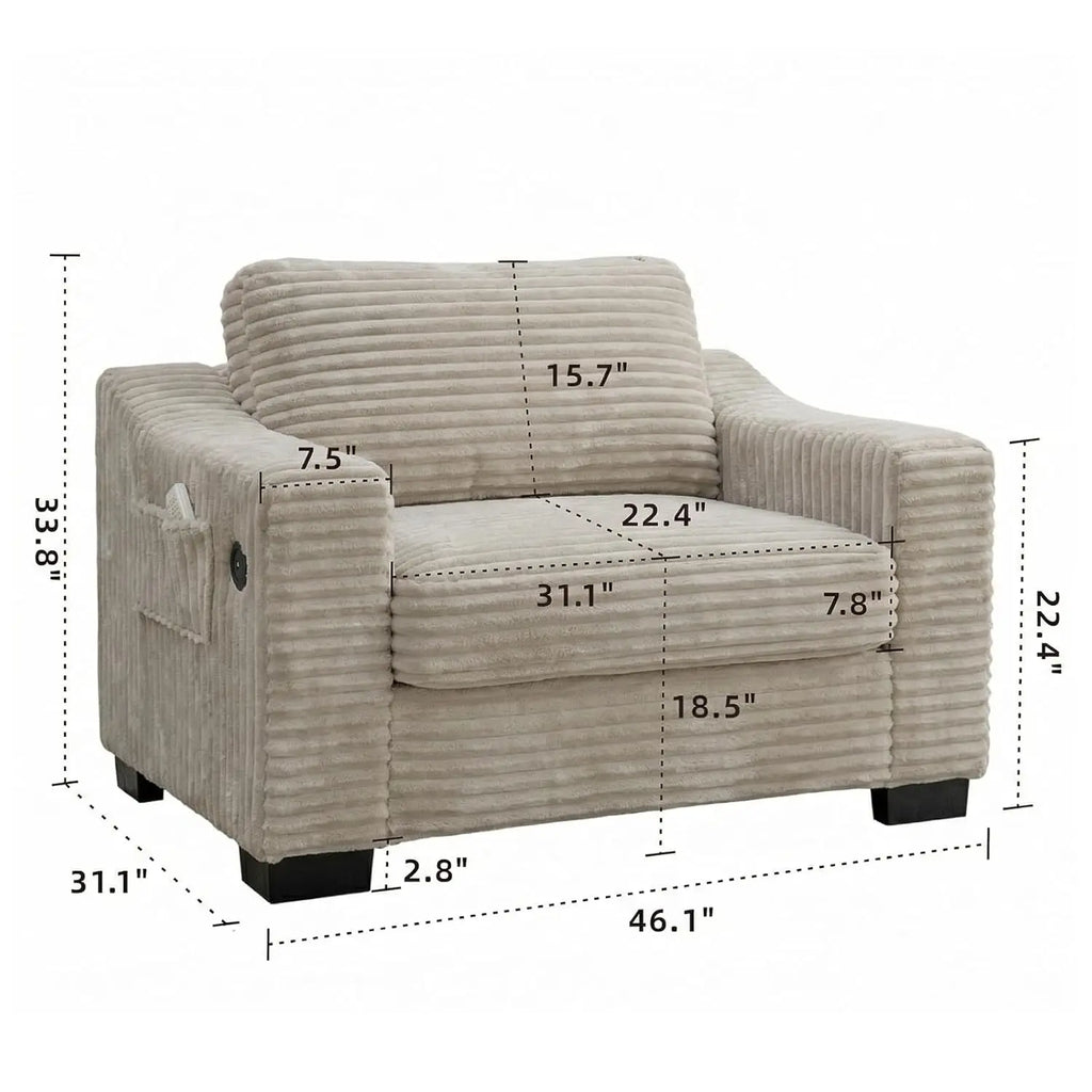 Oversized Accent Chair USB Charger