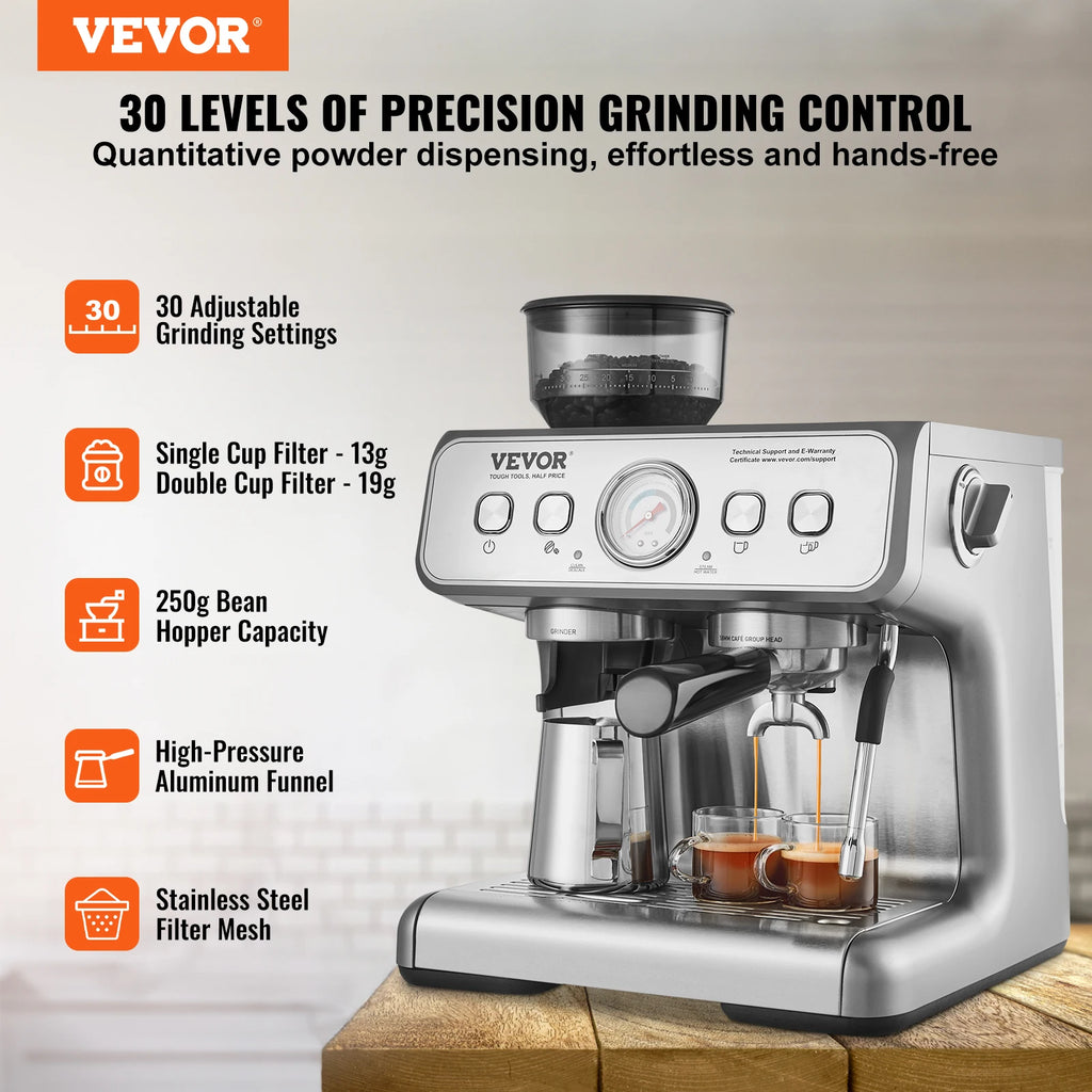 Espresso Machine with Grinder Semi-Automatic Espresso Coffee Maker