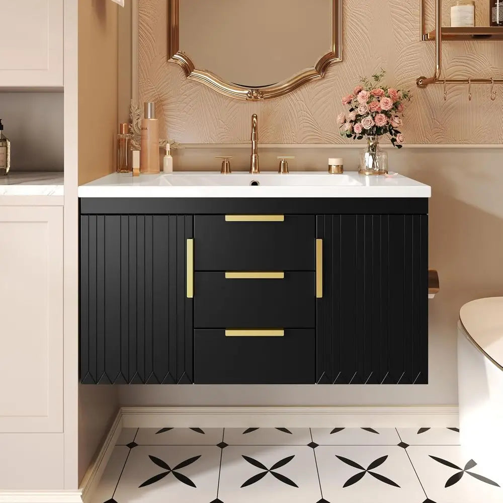36 Inch loating Bathroom Vanity Cabinet with Sink,