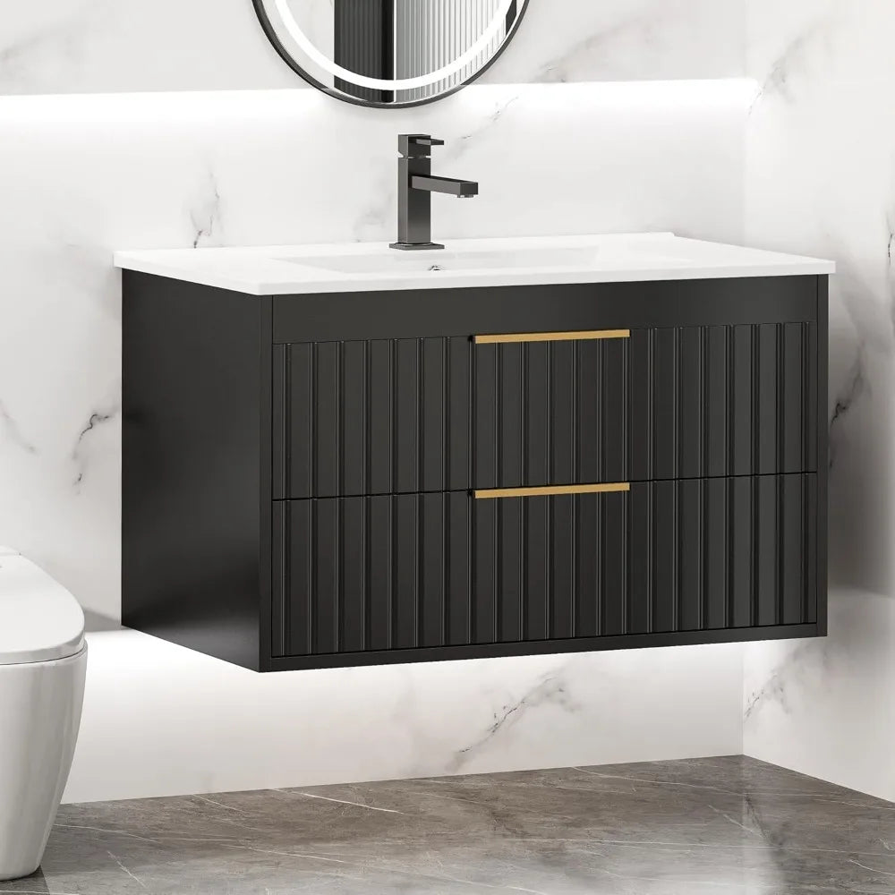 30" Bathroom Vanity Cabinet with Sink, Floating Bathroom Vanity
