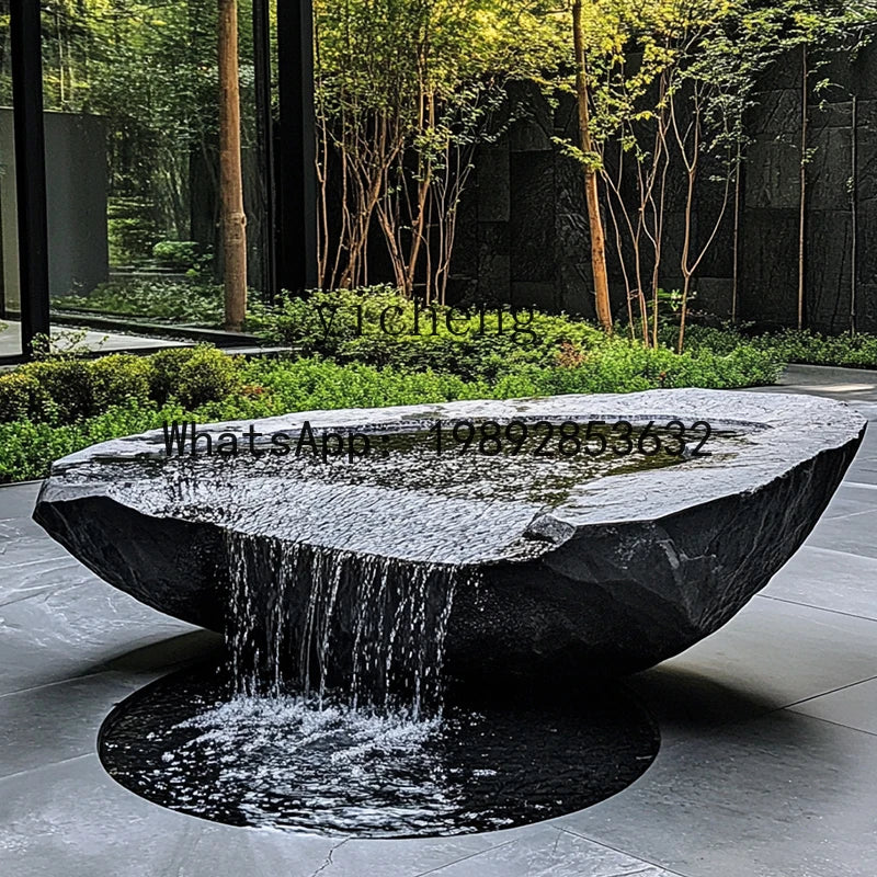 Black Mountain stone water bowl basin