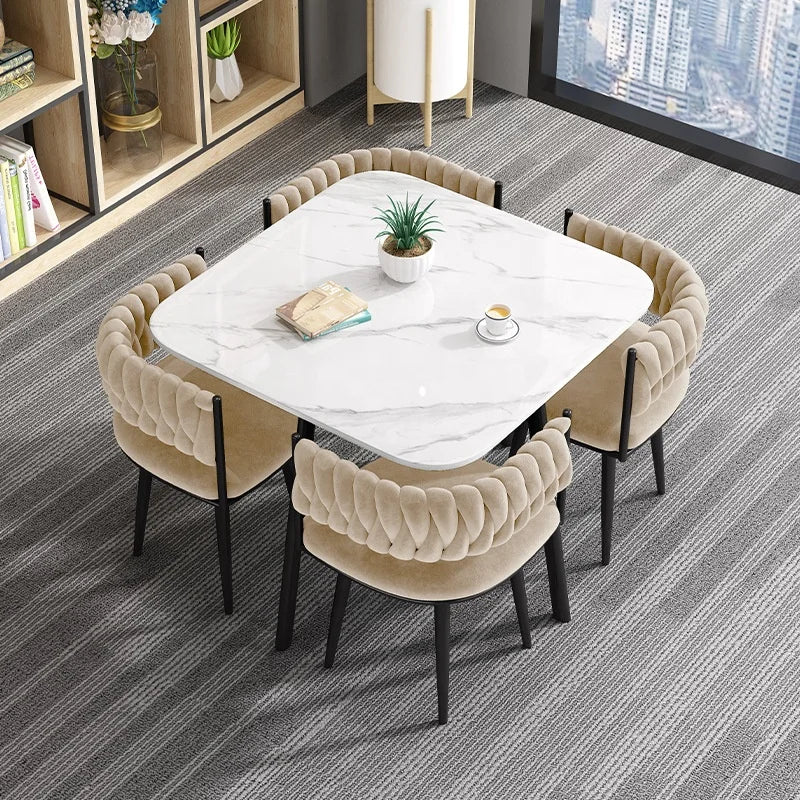 Light Luxury Dining Table and Chair Set
