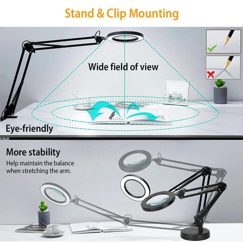 2-in-1 8X LED Magnifying Lamp with Light,