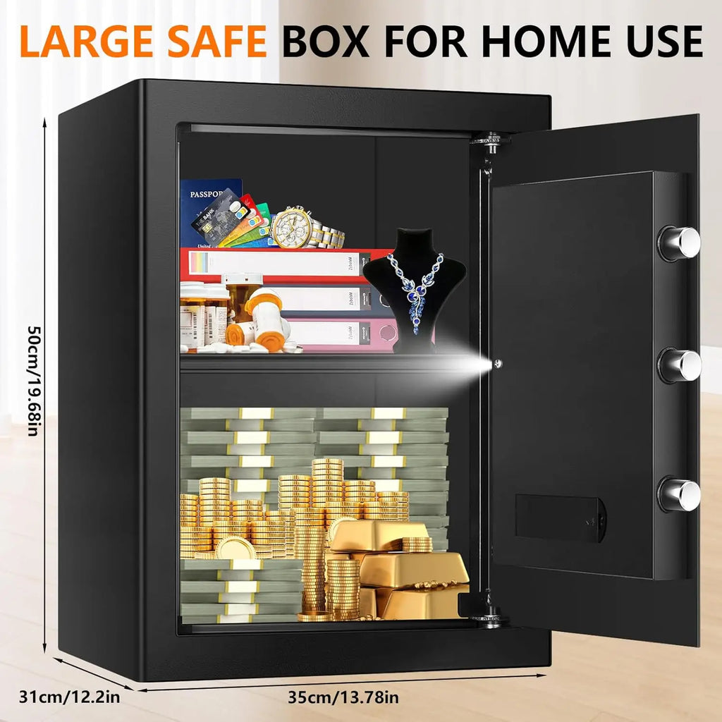 3.3 Cuft Large Home Safe with Digital Keypad and Key Lock for Money Documents