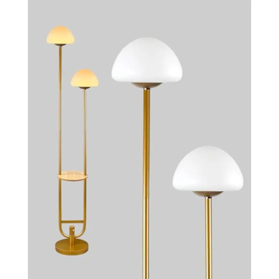 63Inch Floor Lamp Dimmable Gold Floor Lamp with 5Lbs Heavy Base for Living Room 2-Light Mid Century Modern Tall Standing Lamp w