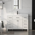 48" Modern Bathroom Vanity & Sink Cabinet Resin Single Bowl