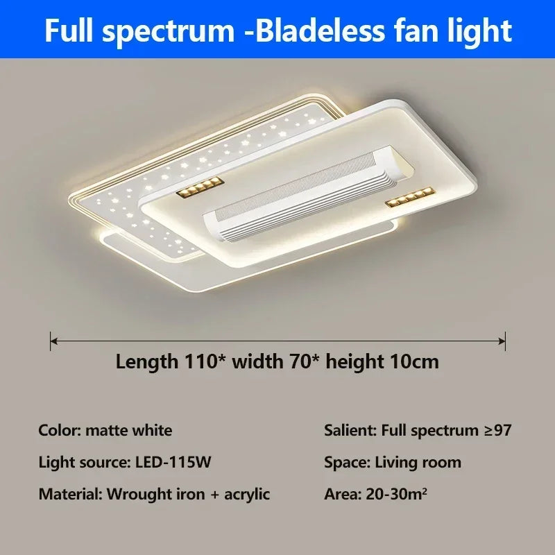 Modern Bladeless Ceiling Fan with Light And Remote