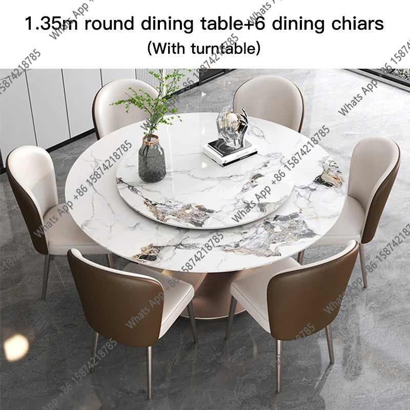 Asian Style Round Dining Tables With Rotating Turntable