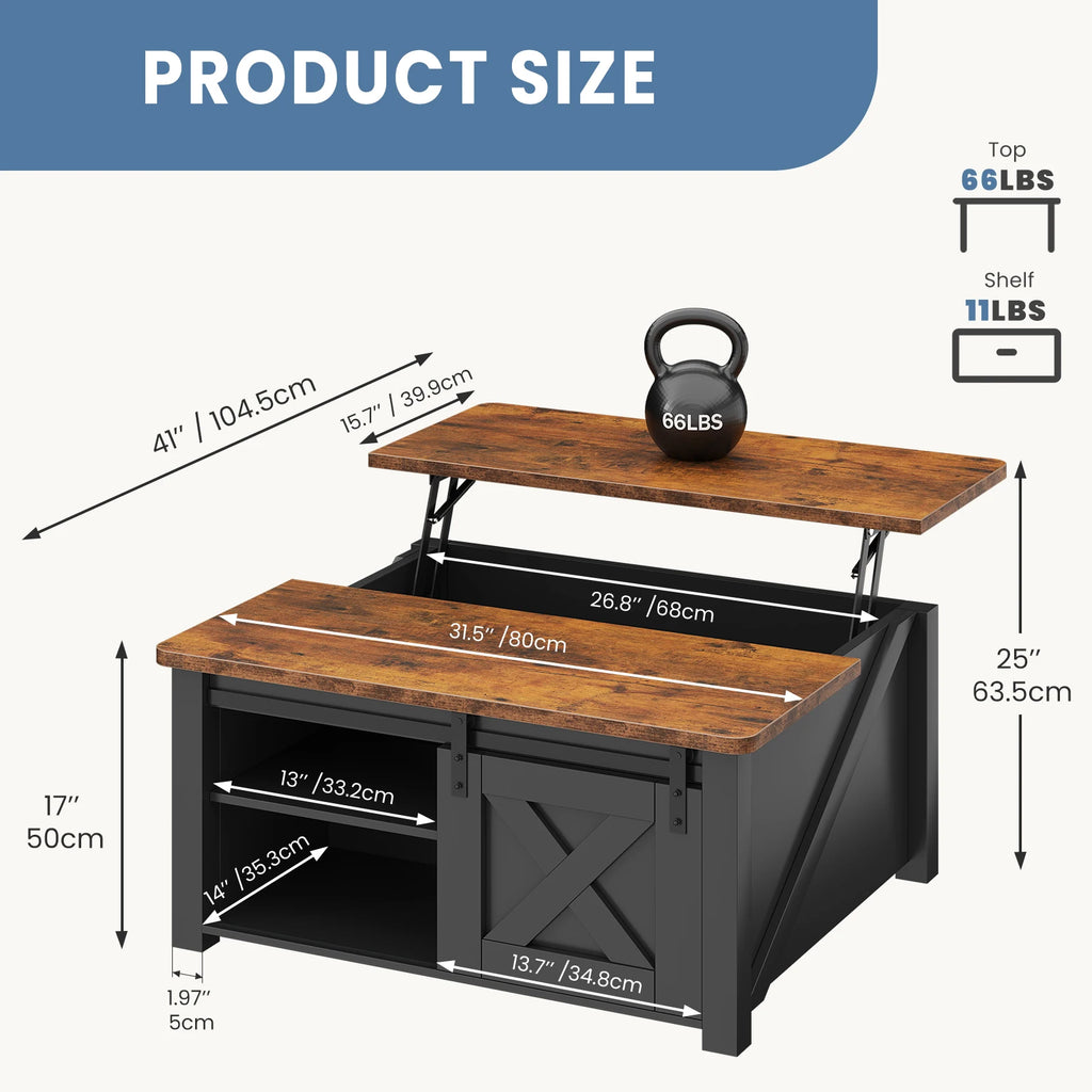 Wood Lift Top Coffee Tables Square