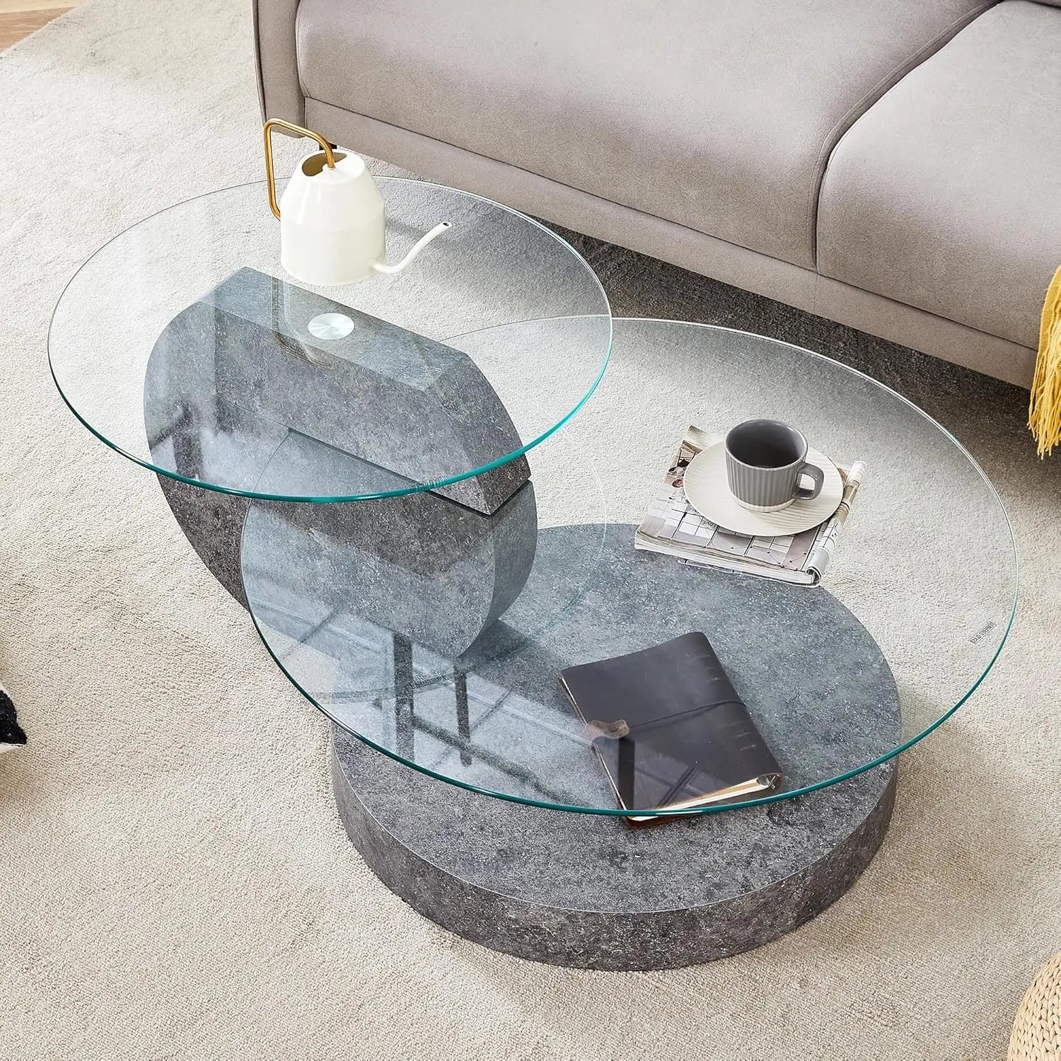 Glass 3 Tier Round Coffee Table