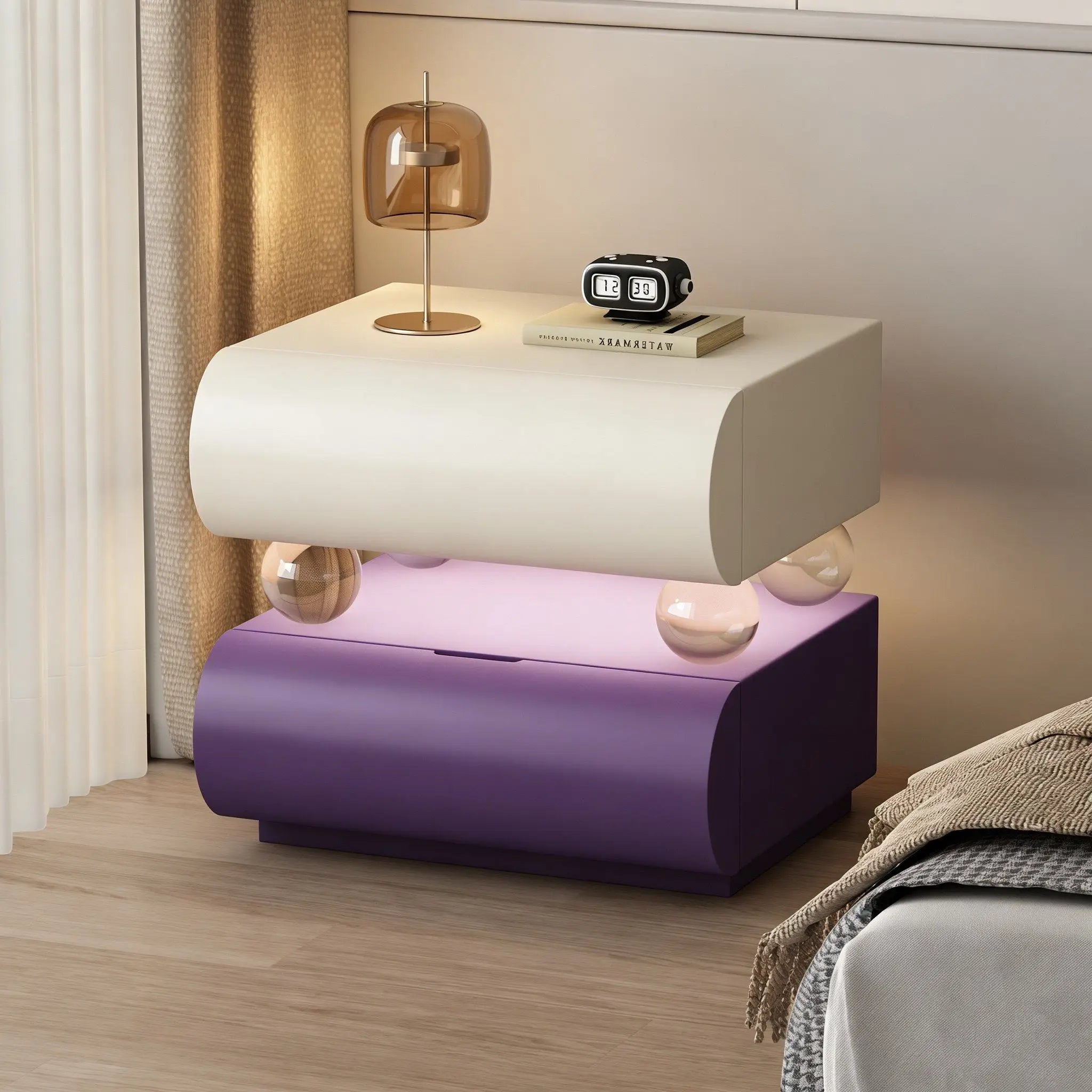 Trendy Small Simple Corner Bedside Table