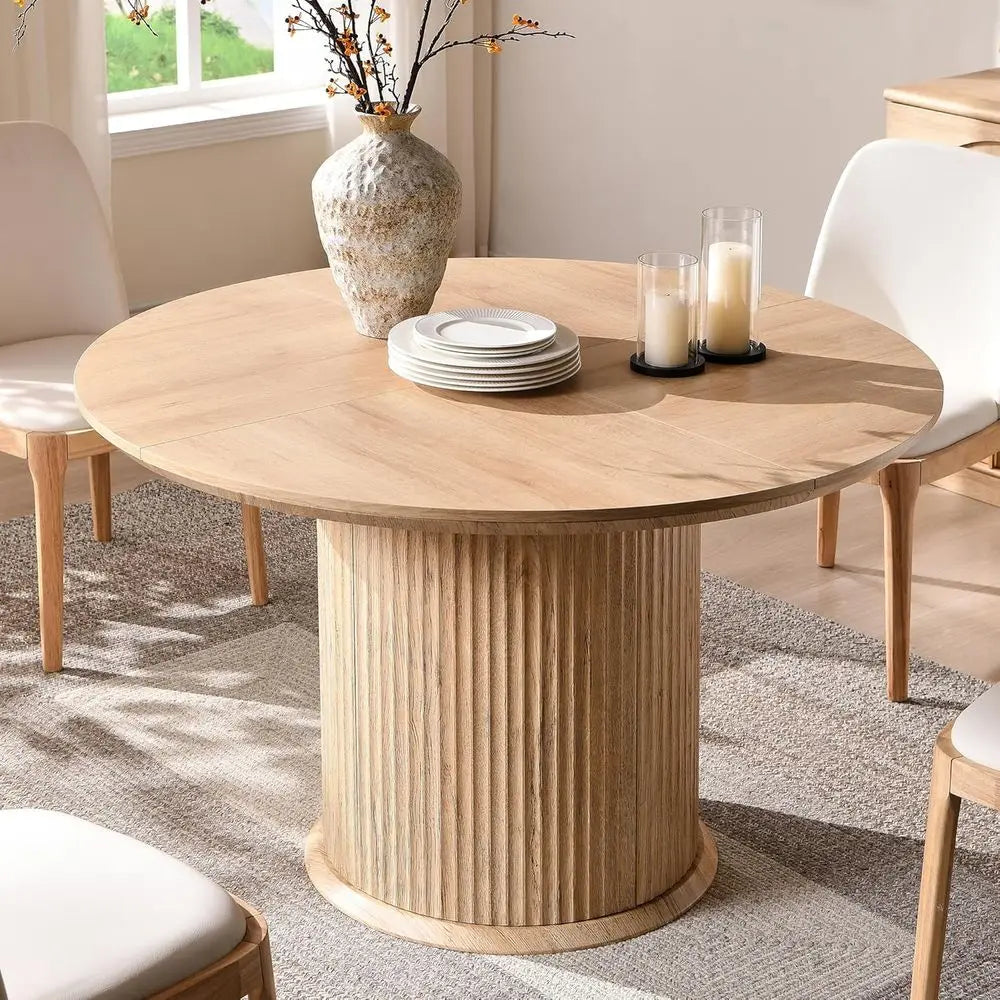Solid Oak Round Dining Table