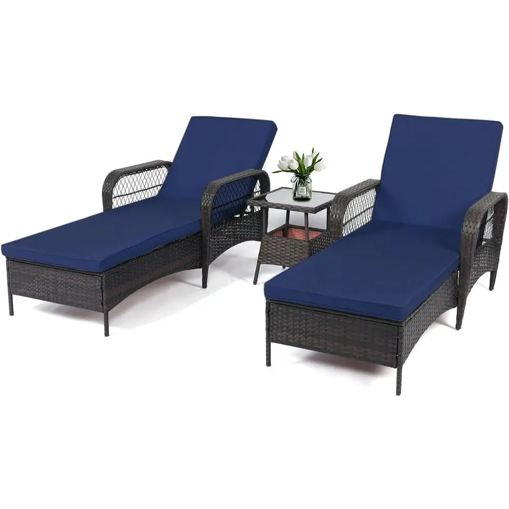Outdoor Wicker Chaise Lounge Sets