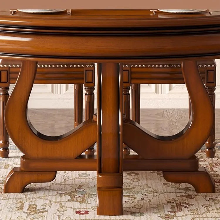 American all-solid wood dining table and chair combination