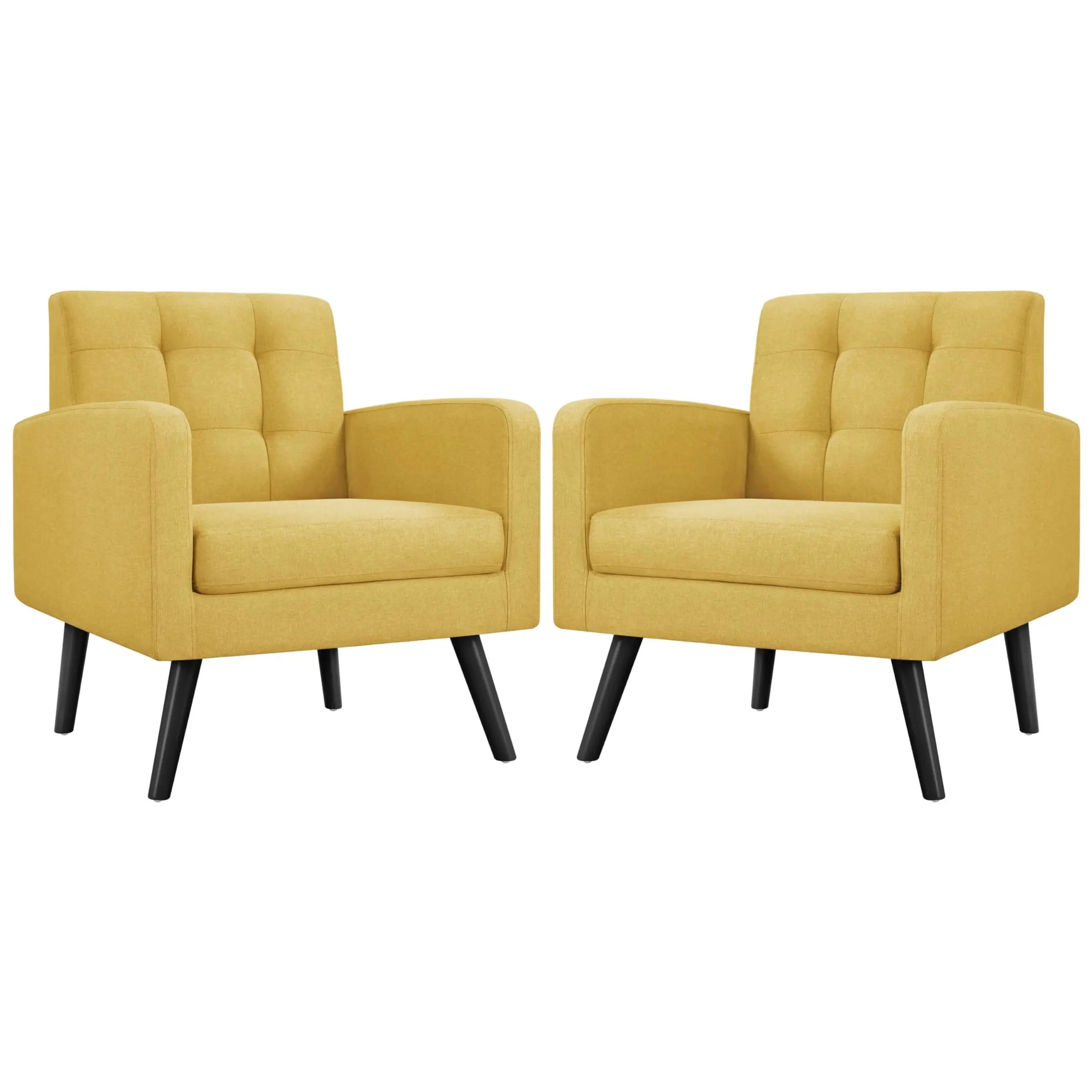 Mid-Century Leather Accent Chairs Set of 2