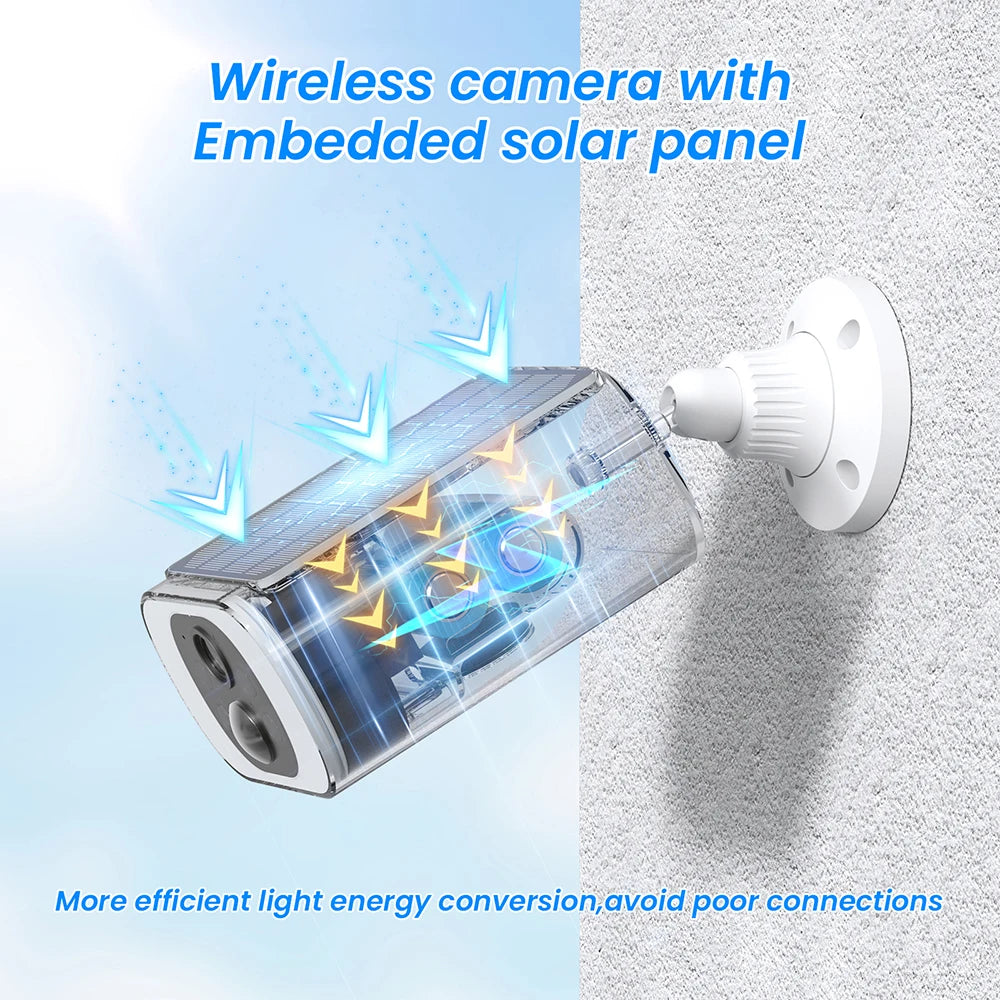 2/3/4 PCS Outdoor Wireless WIFI  2.4G 3MP Battery Solar Security Camera
